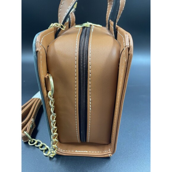 Purse Handbag Cross Body Tote Leather Butterfly Sunflower green HandMade Artisan - Picture 3 of 4